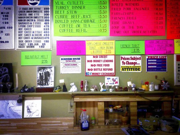 View from the lunch counter at Wings Cafe, 2011.